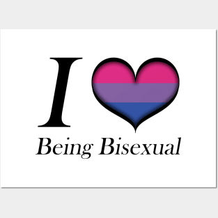 I Heart Being Bisexual Design Pride Flag Colored Heart Posters and Art